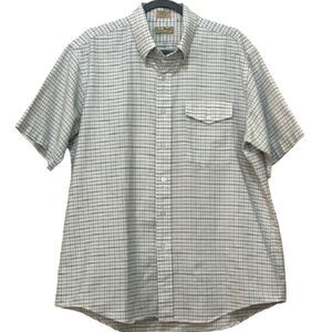 Vintage 90s LL Bean Plaid Button Down Shirt Mens Large Collared Short Sleeve